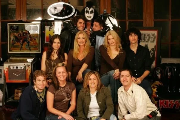David Price with a group in the KISS memorabilia room during Gene Simmons Family Jewels production.