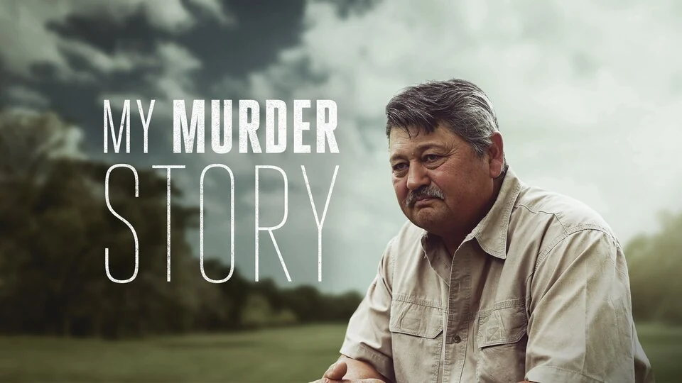 My Murder Story promotional artwork featuring a man seated outdoors beneath the series title